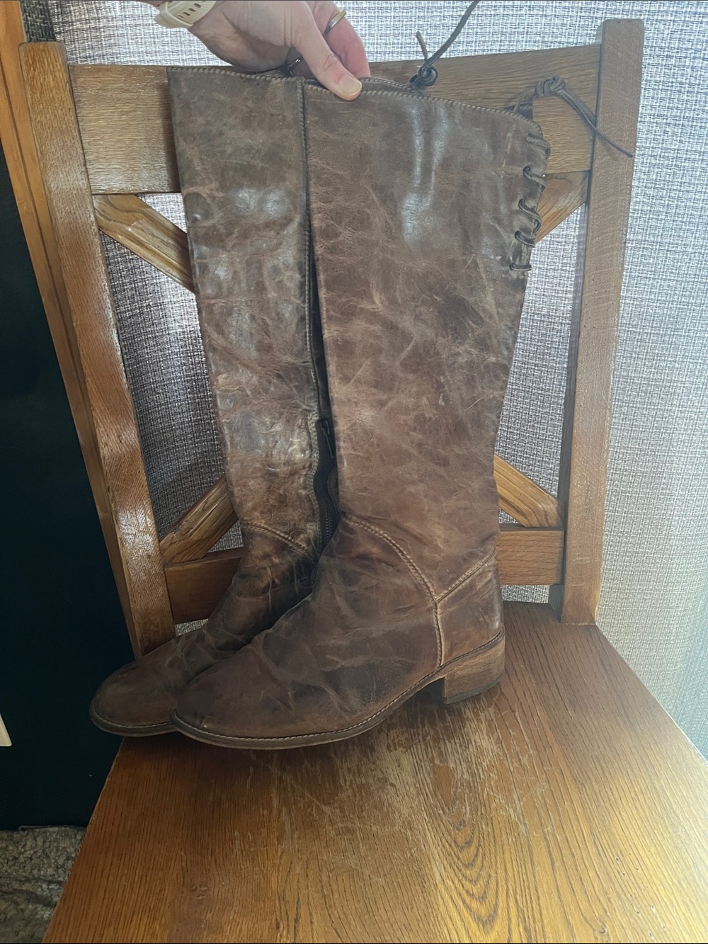 Corral Women's Tall Brown Leather Riding Boots